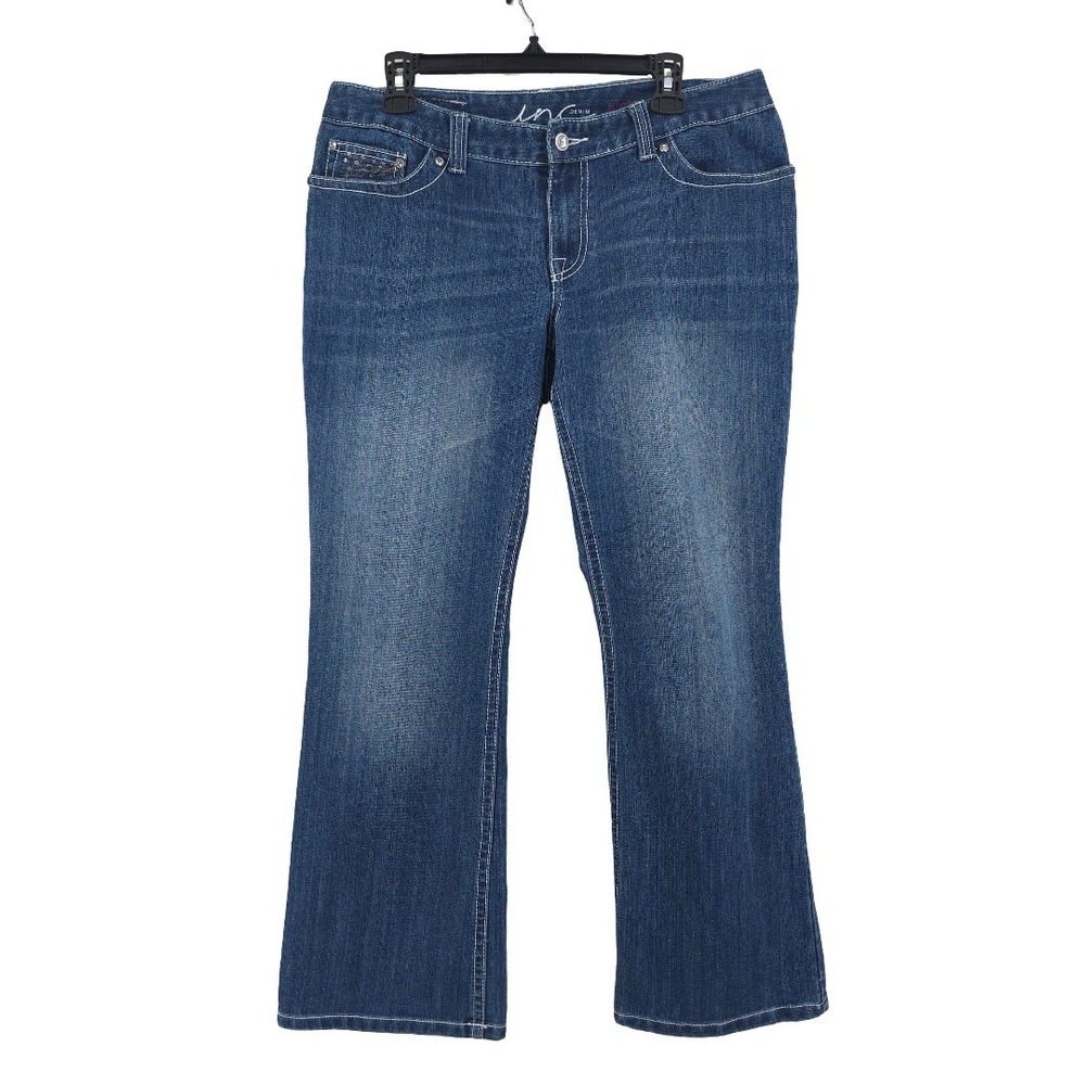 International Concepts Bootcut Mid Rise Blue Stretch Denim Jeans Womens 12